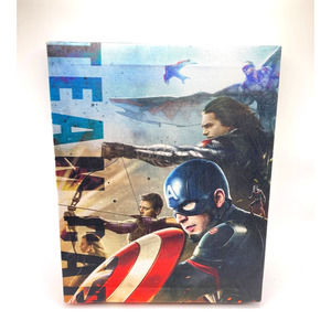Team Captain America Marvel Avengers Heros Canvas Decor Poster Size 8in X 10in